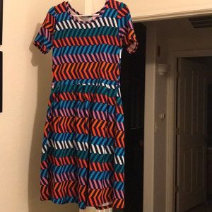 Chevron multi-color striped Lu La Roe Amelia dress